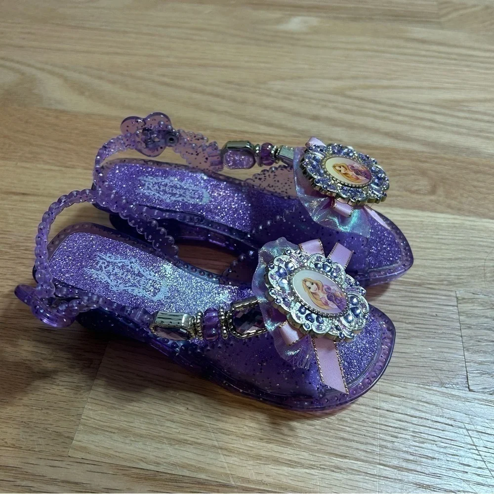 Disney Rapunzel Light Up Dress Shoes Purple 7/8 Kids Girls Toddler Costume Play